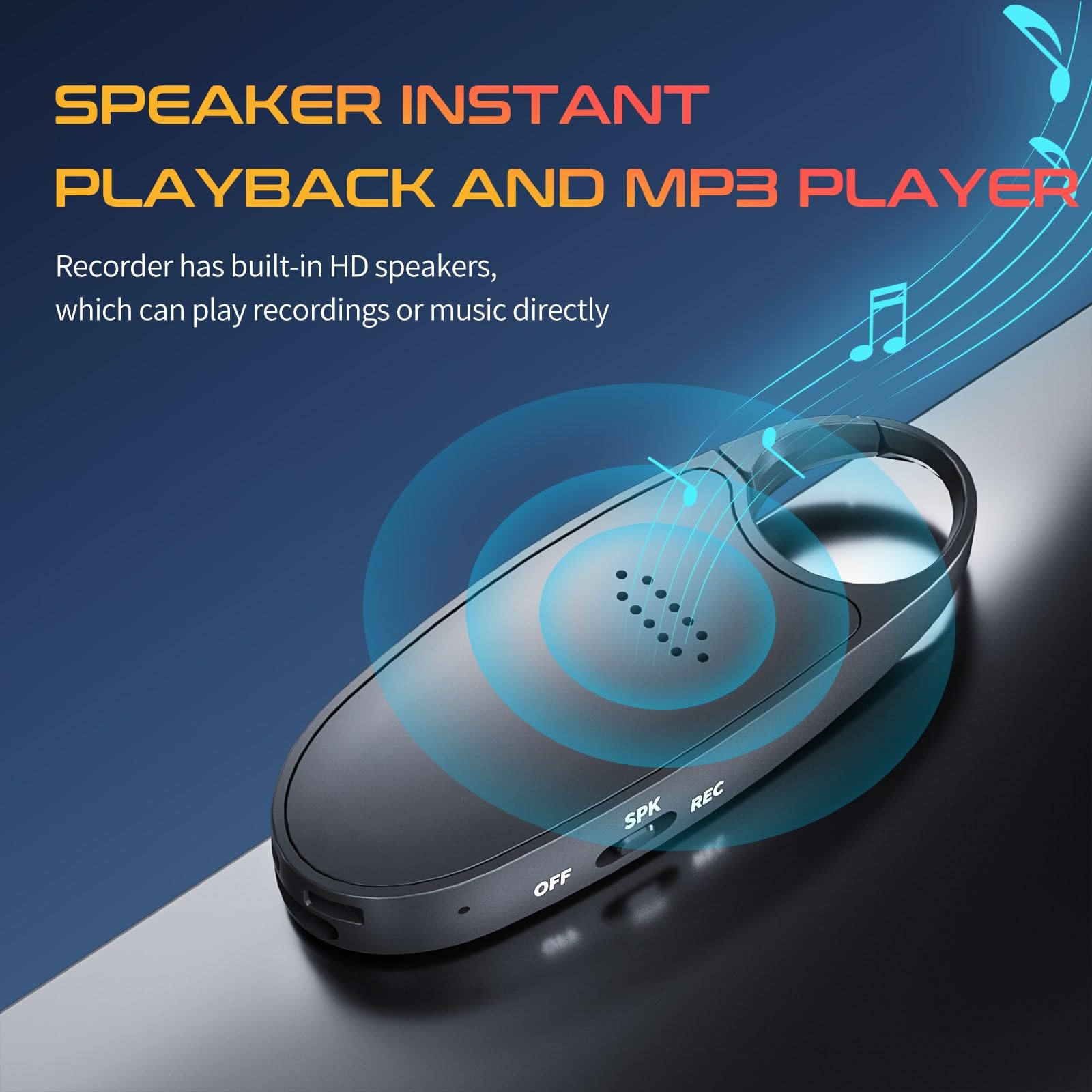 TBtebeat 128GB Digital Voice Activated Recorder - 4-in-1 Magnetic Audio Device with AI Noise Cancelling for Lectures & Meetings, Black